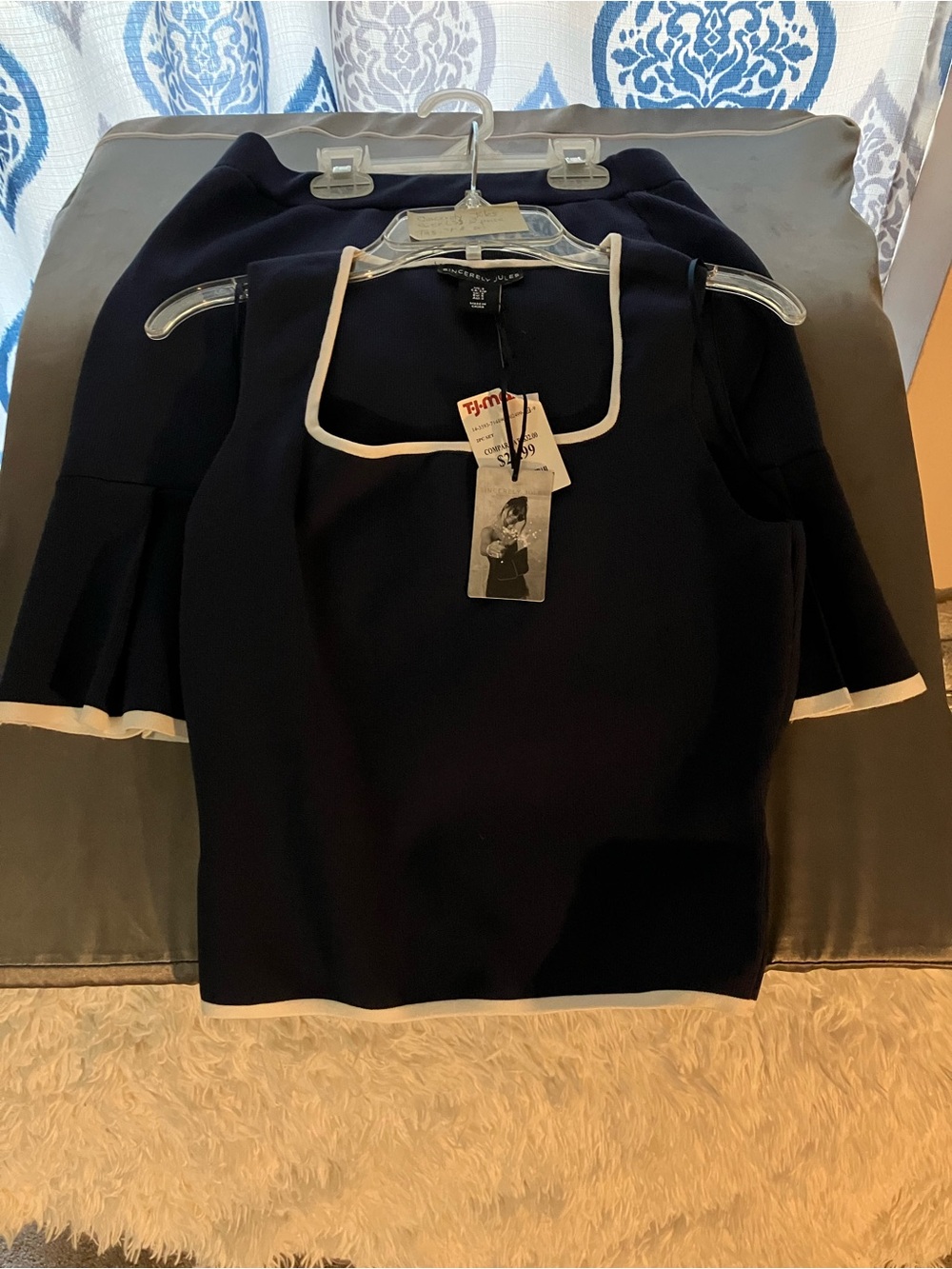 Sincerely Jules Navy Labeled Knit Top